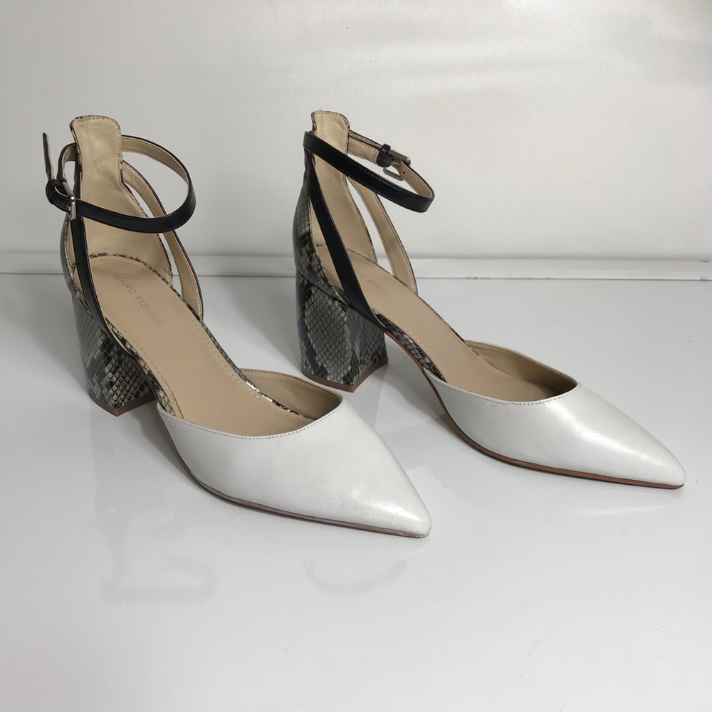 Marc Fisher Raie Ankle Straps Pointed Toe Pumps - Picture 1 of 7